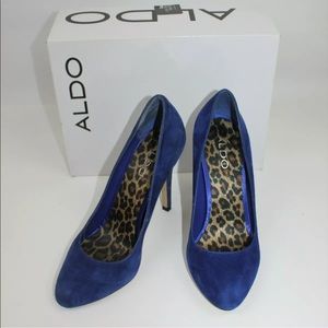 Aldo Women's Hipp Blue Suede Pumps / Heels Size 7.5 EUR 38
